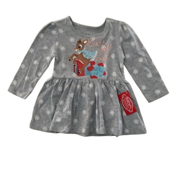 Rudolph The Red-Nosed Reindeer Christmas Dress 2T - Picture 1 of 7